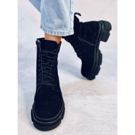 Muncitori Dazy Black din piele intoarsa negru 2