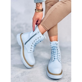 Botine cu șireturi Peddy Blue albastru 4