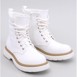 Botine cu șireturi Peddy White alb 1