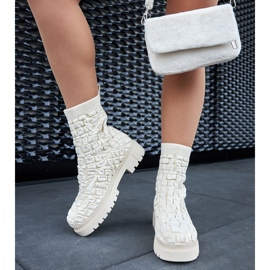 Botine bej cu partea superioară a șosetei de la Arlington 1 Botine bej cu partea superioară a șosetei de la Arlington 1