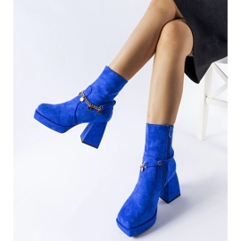 Botine izolate albastre cu pandantiv Saviore albastru 2