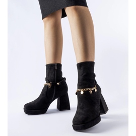 Botine izolate negre cu pandantiv Saviore negru 1