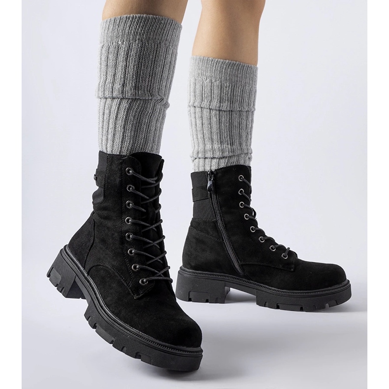 Cizme negre din piele ecologică ușor izolată de Cunha negru 1 Cizme negre din piele ecologică ușor izolată de Cunha negru 1