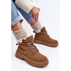 Cizme din piele de damă cu piele de oaie maro Lynnvia 2 Cizme din piele de damă cu piele de oaie maro Lynnvia 2