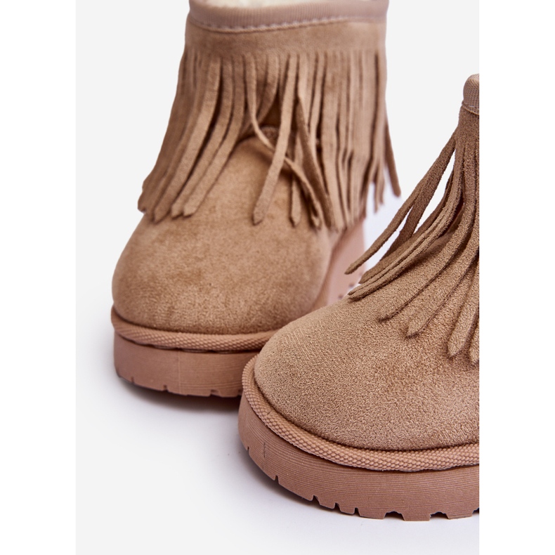 Cizme De Zapada Copii Izolatoare Cu Franjuri Decorative Bej Nimia 1