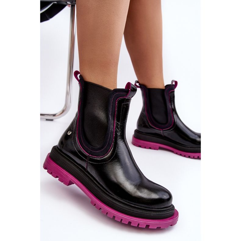 Cizme Chelsea din piele de damă Maciejka 06199 Negru 2 Cizme Chelsea din piele de damă Maciejka 06199 Negru 2