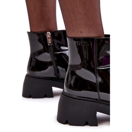 Ghete de damă din piele lacuată GOE MM2N4058 Negru 1