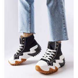 Adidasi negri cu talpa groasa de la Toro negru 1