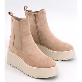 Cizme cu pană Ronda Khaki bej 1