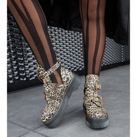 Botine leopard bej pe platforma Lograto 1