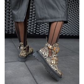 Botine leopard bej pe platforma Lograto 3