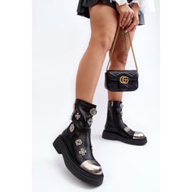 S.Barski Botine Izolate Piele Cu Decoratiuni D&amp;A MR870-14A Negru 8