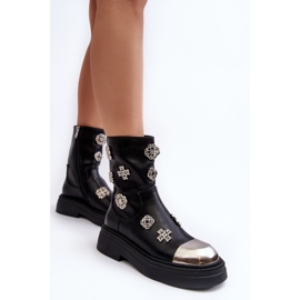 S.Barski Botine Izolate Piele Cu Decoratiuni D&amp;A MR870-14A Negru 7