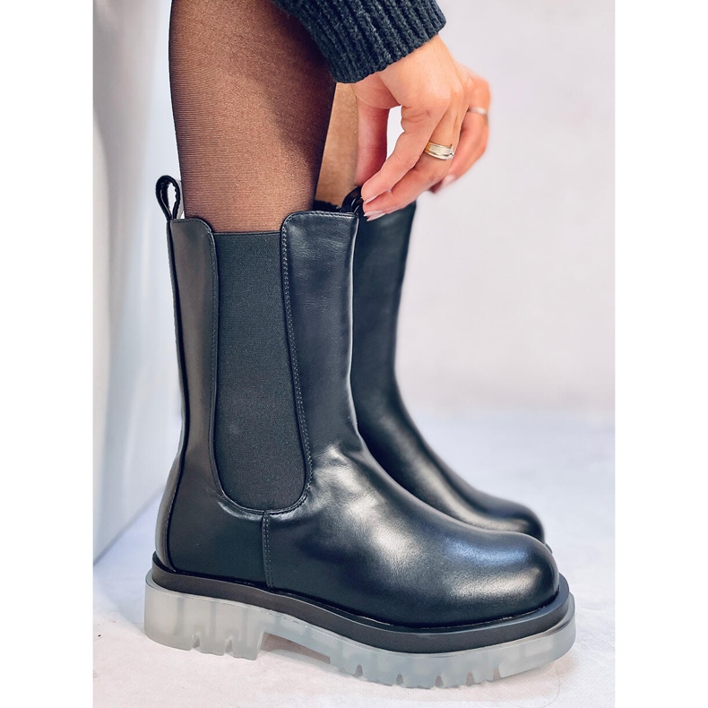 Cizme chelsea de culoare înaltă Troy Black negru 1 Cizme chelsea de culoare înaltă Troy Black negru 1