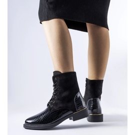 Botine Rosetta izolate cu patent neagră negru 1