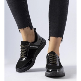 Tenisi Castelfidardo din piele neagra negru 1 Tenisi Castelfidardo din piele neagra negru 1