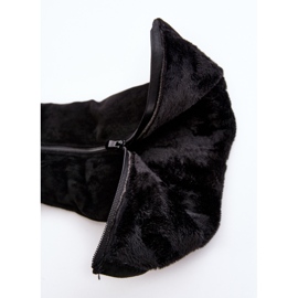 Cizme de piele intoarsa de dama pe platforma S.Barski, neagra negru 1