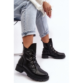 Cizme Izolate Piele Cu Strasuri Negre Gwen S.Barski HY93-52A negru 2