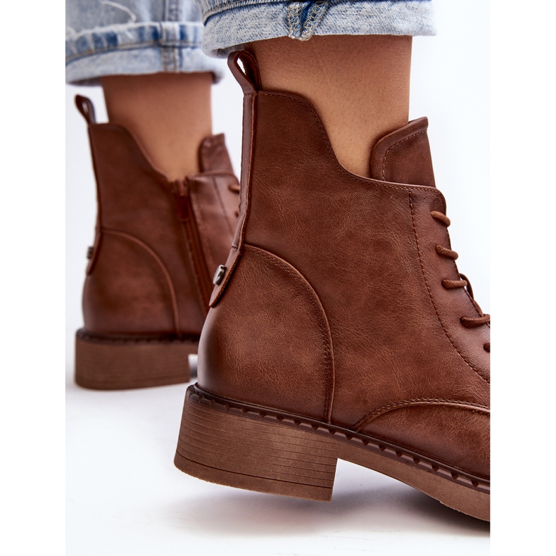 Cizme plate de damă clasice Ballisa maro 1 Cizme plate de damă clasice Ballisa maro 1