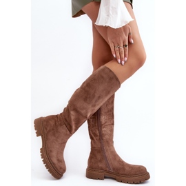 Cizme peste genunchi de damă cu izolare maro de la Heliofa 2 Cizme peste genunchi de damă cu izolare maro de la Heliofa 2