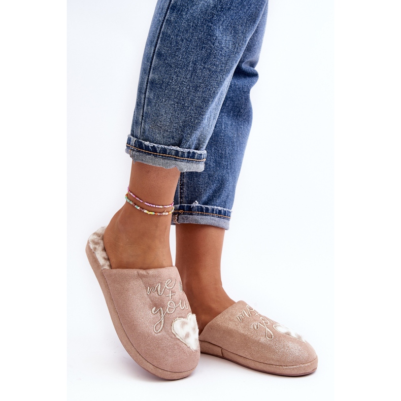 Papuci strălucitori pentru femei Geraja roz 1