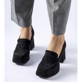 Pompe Solaine negre cu toc înalt negru 1 Pompe Solaine negre cu toc înalt negru 1