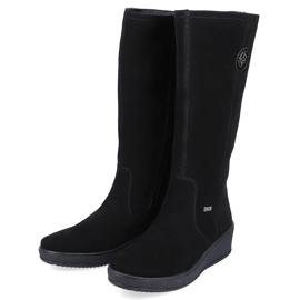 Cizme nubuc izolate cu lana de oaie Rieker Y4470 negru 2