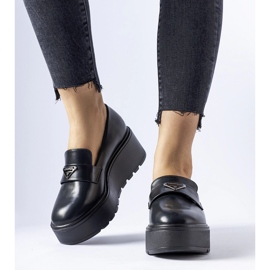 Mocasini negri cu platforma Monra negru 1 Mocasini negri cu platforma Monra negru 1