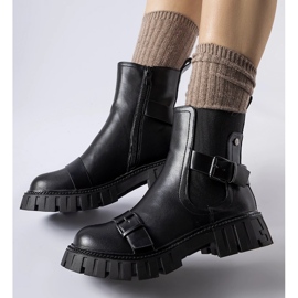 Botine negre cu talpă Fontarine masivă negru 1