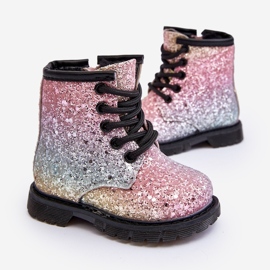 Cizme izolate cu sclipici pentru copii cu fermoar Multicolor Saussa 2 Cizme izolate cu sclipici pentru copii cu fermoar Multicolor Saussa 2