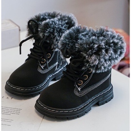 Cizme Trapper Copii cu Fermoar și Blană, Gerande Negru 1 Cizme Trapper Copii cu Fermoar și Blană, Gerande Negru 1