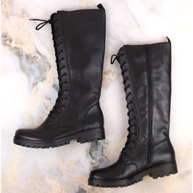 Cizme izolate Rieker, piele W 78543-00 negru 2