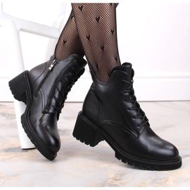 Cizme izolate de dama cu sireturi si fermoar, negre Filippo DBT4858 negru 1