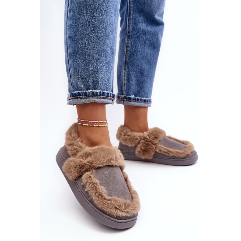 Papuci De Dama Cu Blana Gri Sailey 2