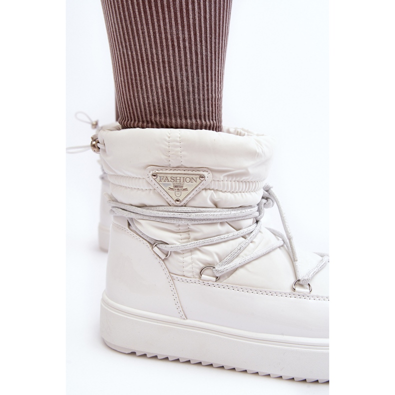 Cizme De Zapada Dama Platforma Cu Sireturi, Alb Fleure 1
