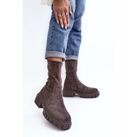 Cizme Muncitori Slip-On Cu Toc Plat Gri Divella 2