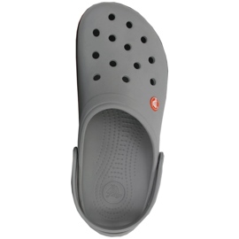 Saboți bărbați Crocs Crocband Clog gri și portocaliu 11016 01U 2