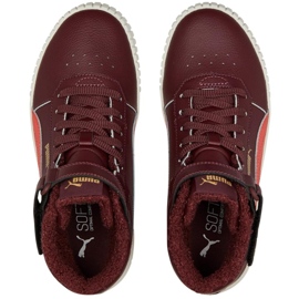 Pantofi copii Puma Carina 2.0 Mid Wtr Jr visiniu 387380 02 roșu 2