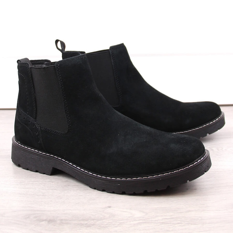 Cizme Chelsea din piele intoarsa pentru barbati, slip-on neagra Filippo MBT5003 negru 1 Cizme Chelsea din piele intoarsa pentru barbati, slip-on neagra Filippo MBT5003 negru 1