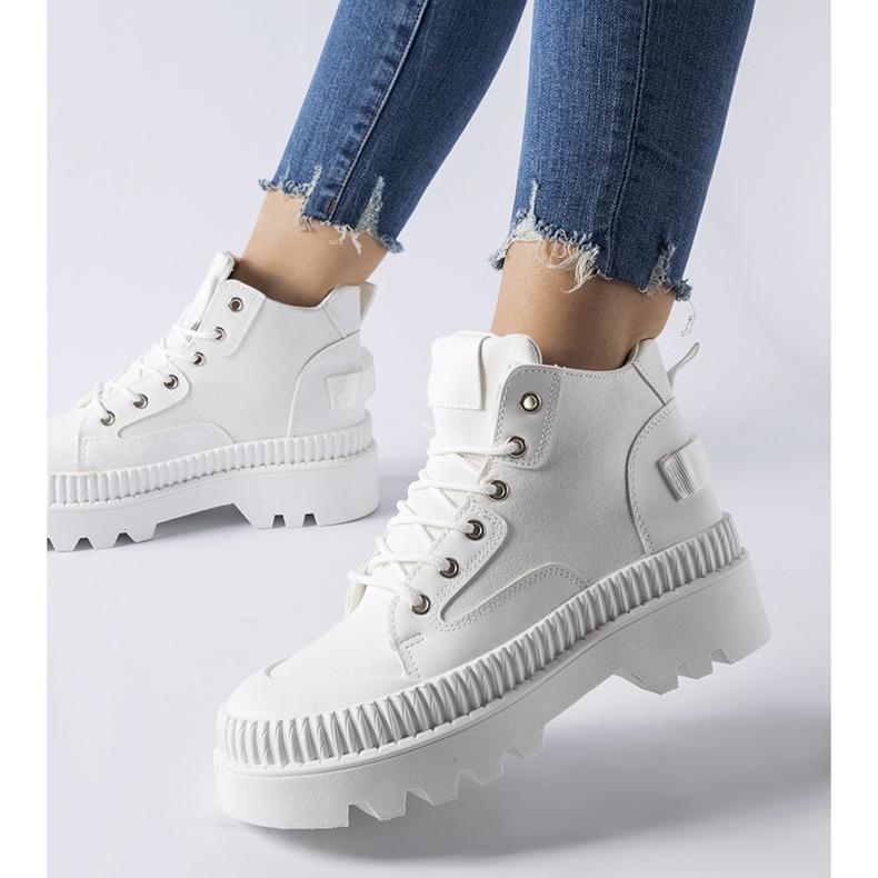 Inna Adidași albi pe o platformă înaltă Grotta 1