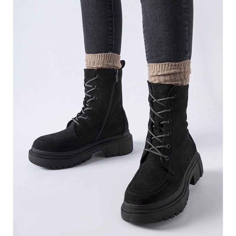 Adidași negri cu talpă Riel masivă negru 1