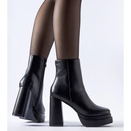 Botine negre cu toc înalt de la Ashwood negru 1