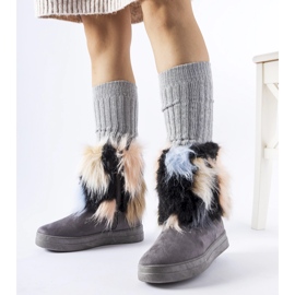Cizme de zăpadă izolate gri cu blană de la Cordero 1