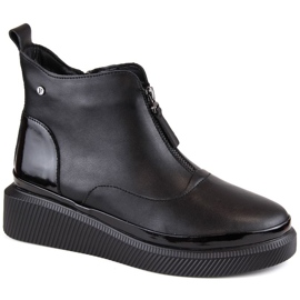 Botine izolate piele cu fermoar Filippo W PAW483 negre negru 1