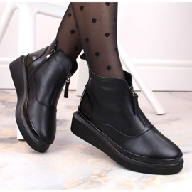 Botine izolate piele cu fermoar Filippo W PAW483 negre negru 2