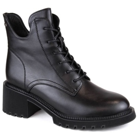 Botine izolate cu șiret și fermoar Filippo W PAW489, negre negru 1