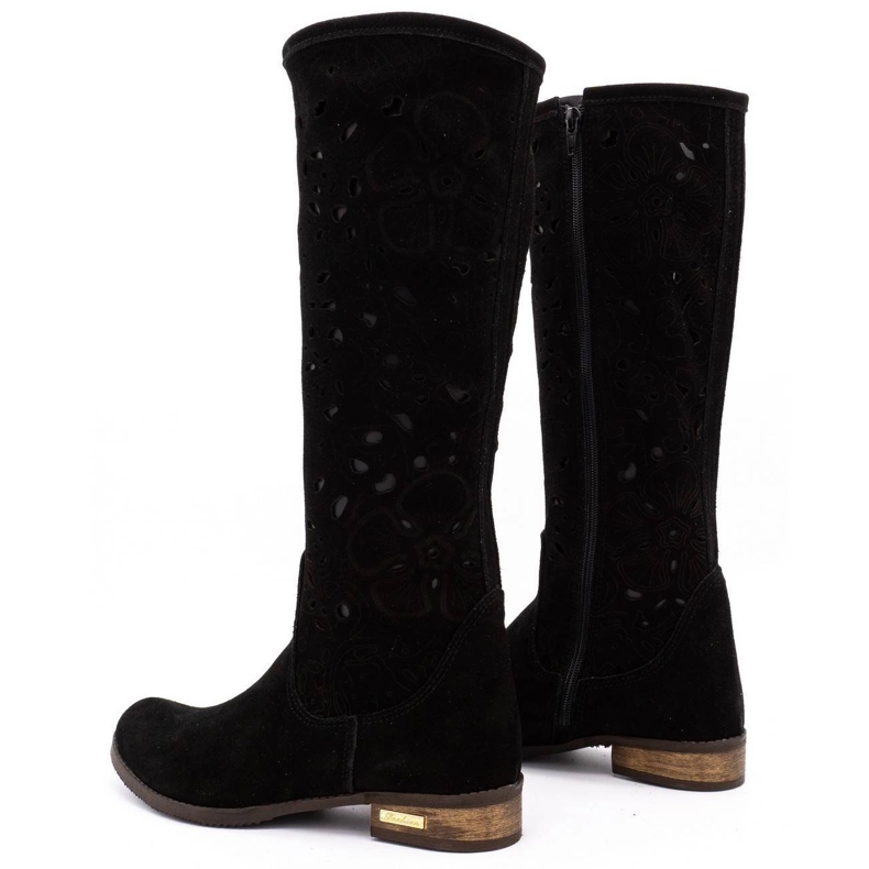 Olivier Cizme deschise pentru femei Flori negre negru 3