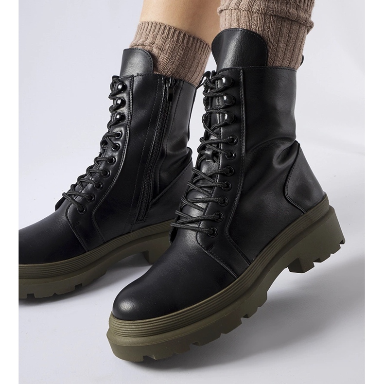 Adidași negri cu talpă Quennie colorată negru 1