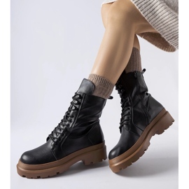 Adidași negri cu talpă Quennie colorată negru 1