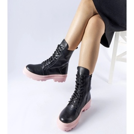 Adidași negri cu talpă Quennie colorată negru 1 Adidași negri cu talpă Quennie colorată negru 1